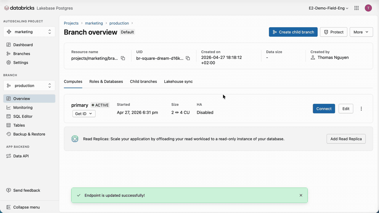 Integrating Lakebase with SAP Engagement Cloud