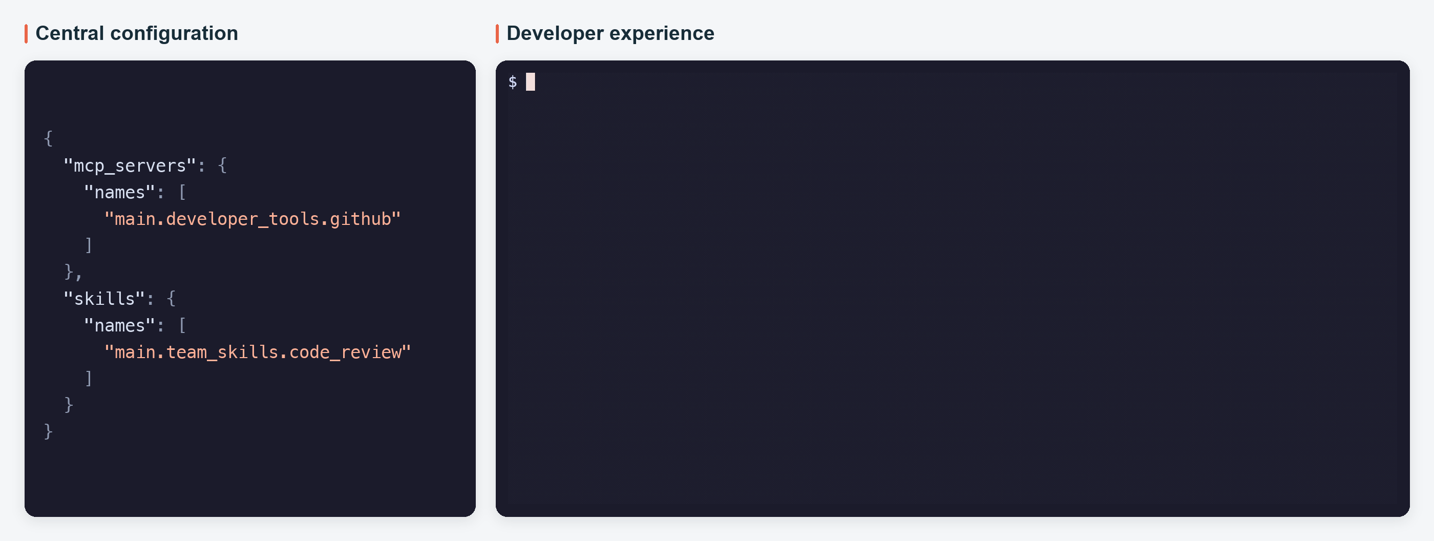 Share approved tools and skills across agents