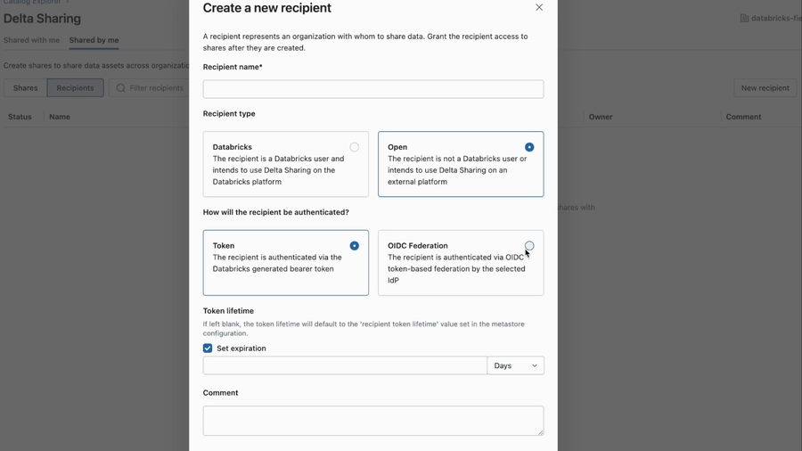 非Databricks受信者