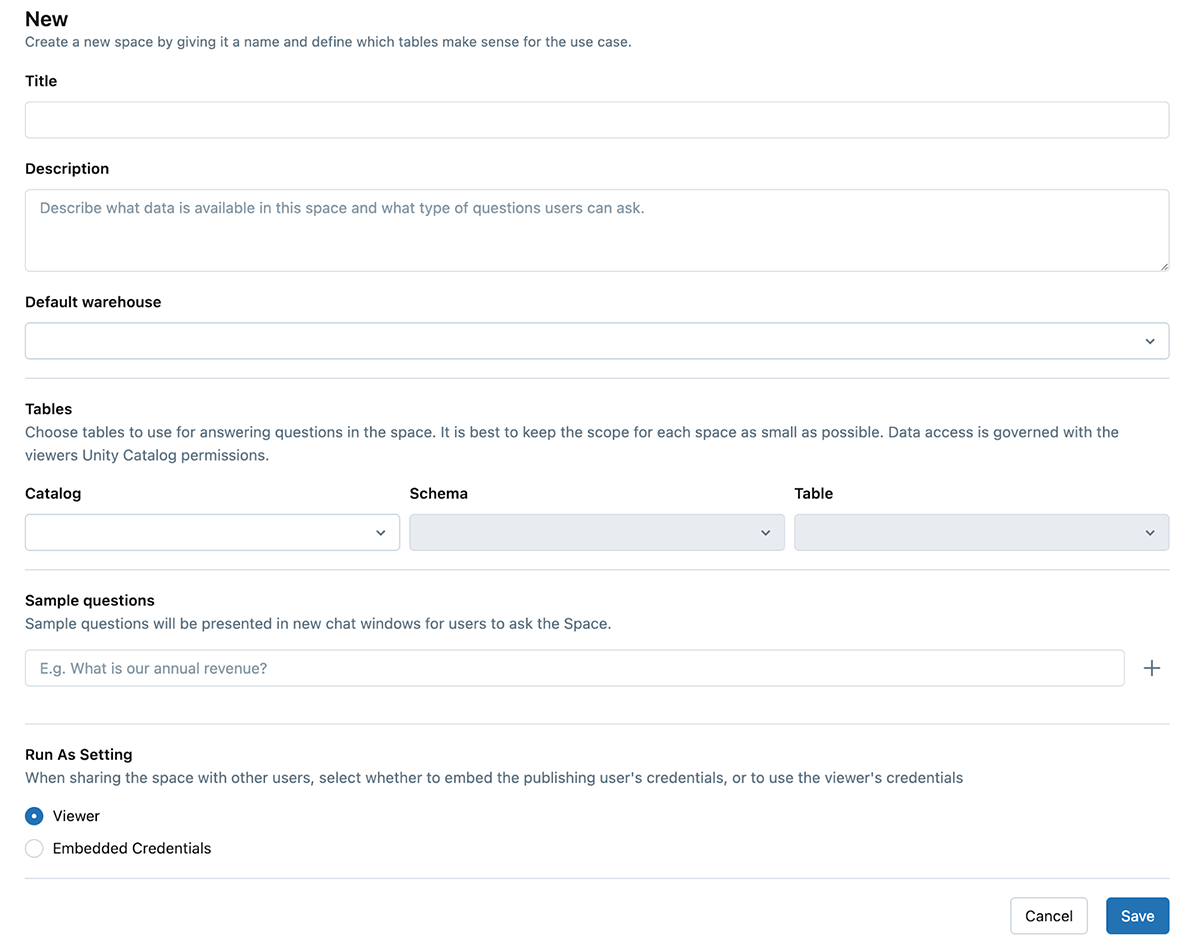 Integrando seu novo AI/BI Genie Integrando seu novo AI/BI Genie