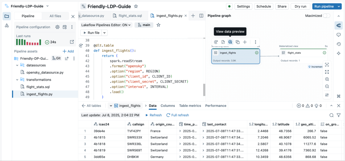 Lakeflow Declarative Pipelines Editor