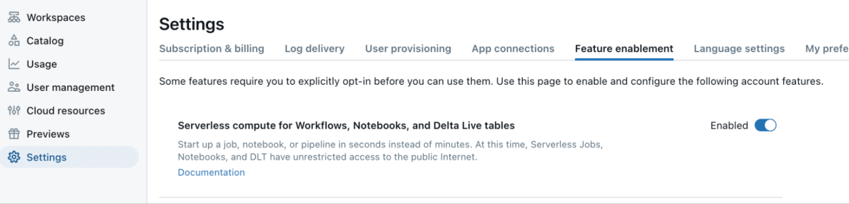 Databricks Serverless Compute
