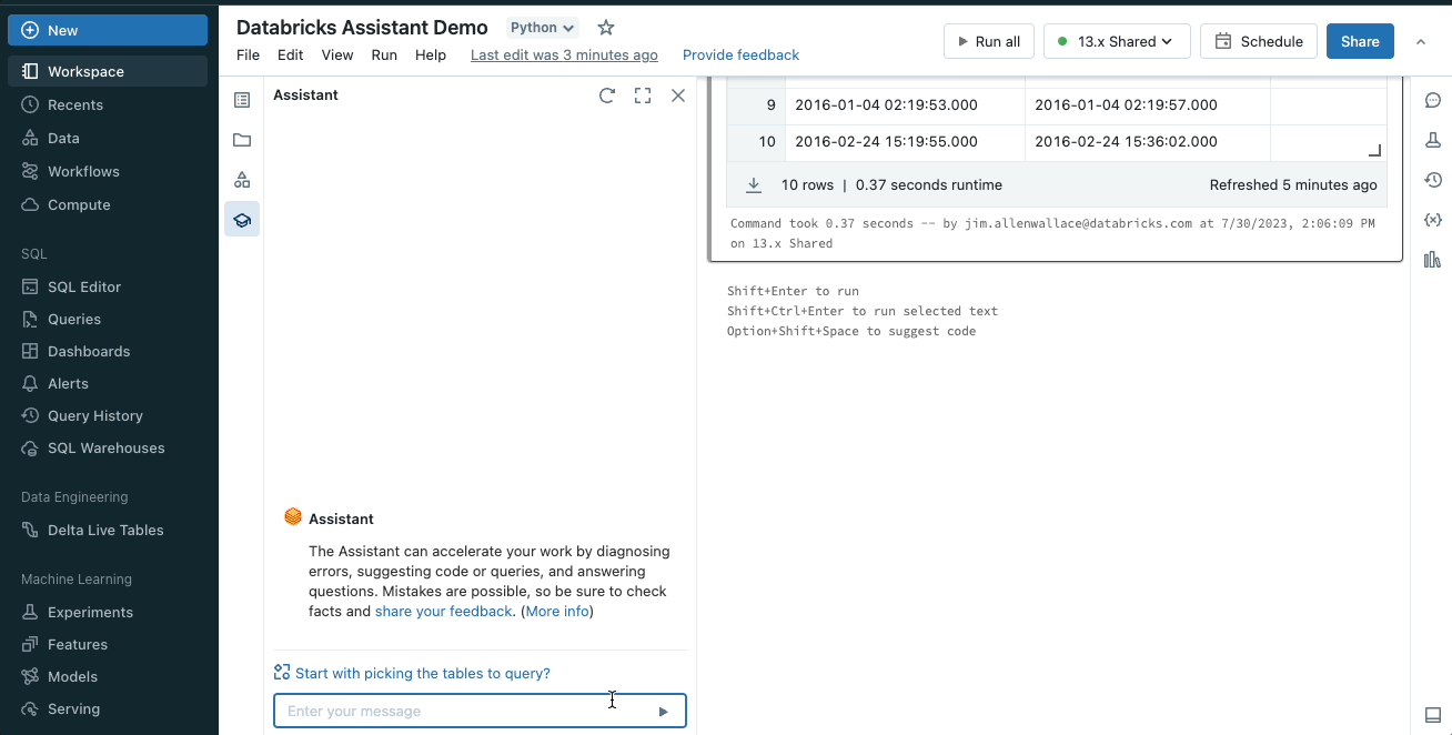 Databricks Example Code Introducing Databricks Assistant | Databricks Blog