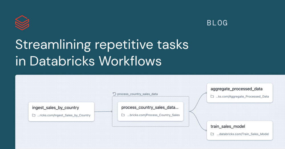 Streamlining repetitive tasks in Databricks Workflows | Databricks Blog