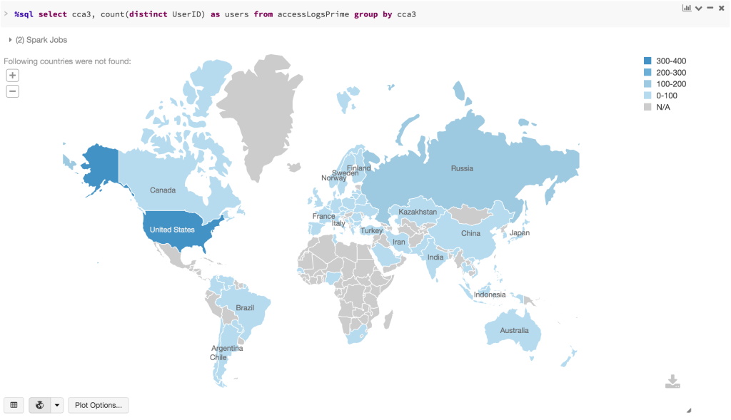 An example of a map visualization