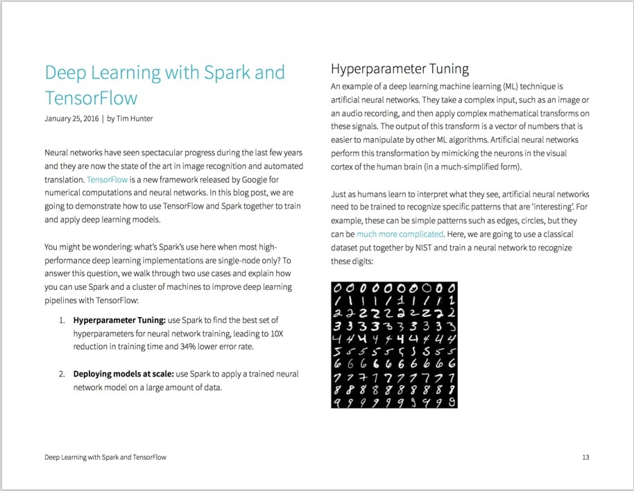 Sample of Lessons for Large-Scale Machine Learning Deployments on Apache Spark