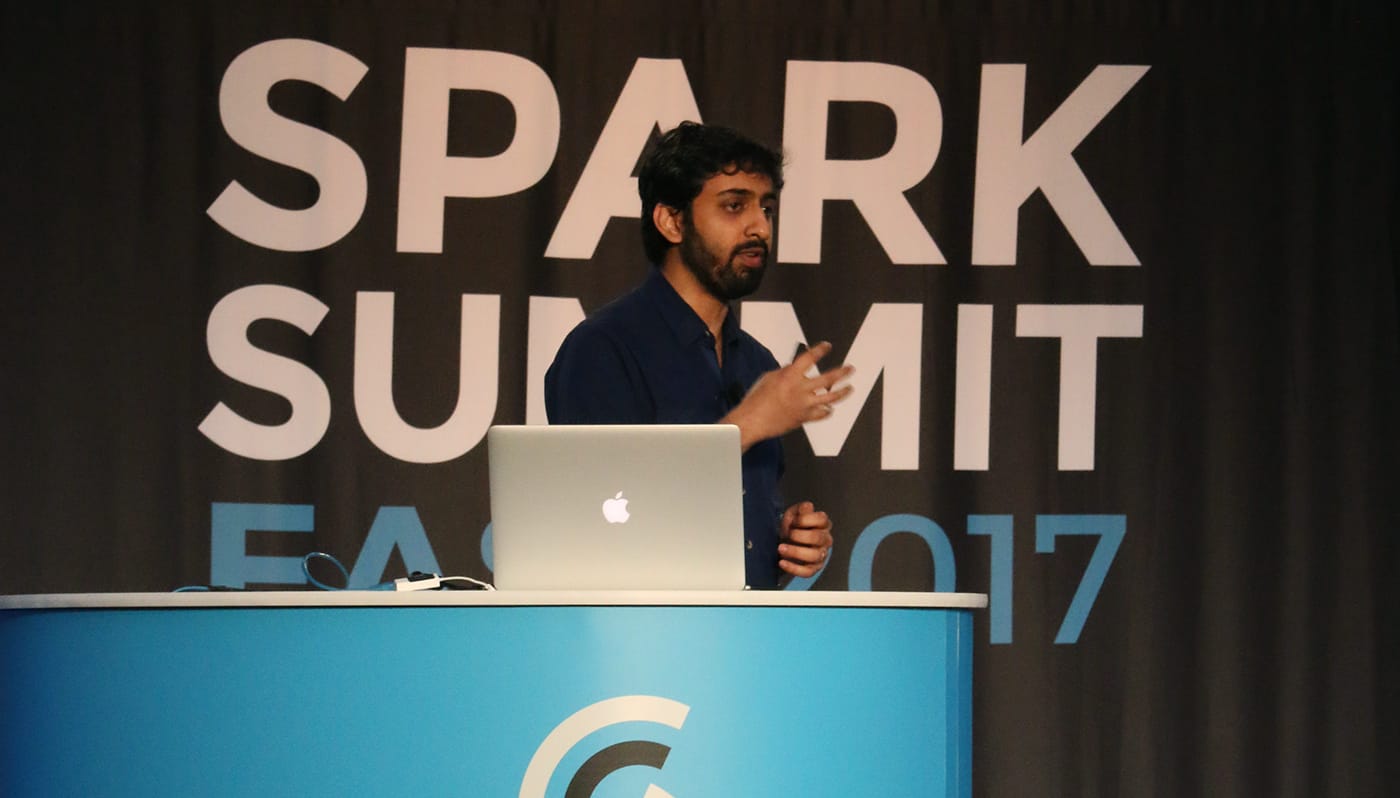 Tathagata Das speaking at Spark Summit East 2017.