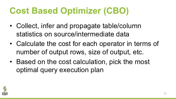 Overview of the cost based optimizer in Apache Spark