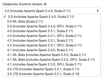 Databricks Runtime 5.0