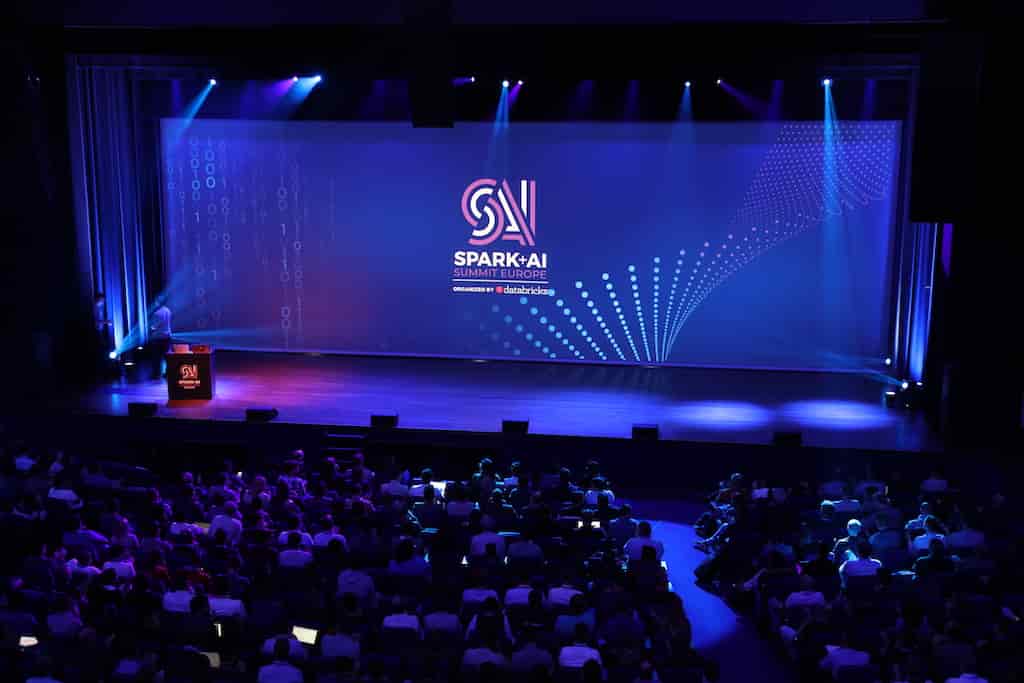Main stage at Spark + AI Summit Europe 2019 in Amsterdam.
