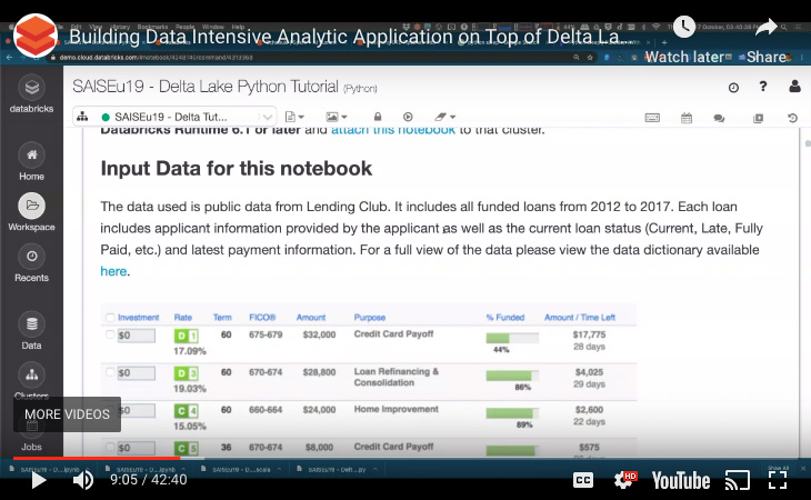 Building Data Intensive Analytics Application on Top of Delta Lake tutorial