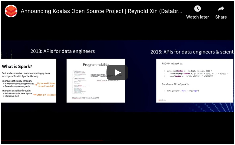 Announcing Koalas Open Source Project webinar