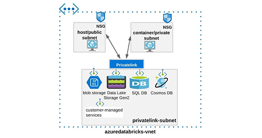 ALT TAG = Azure Databricks and Azure Data Service Private Endpoints in same VNET