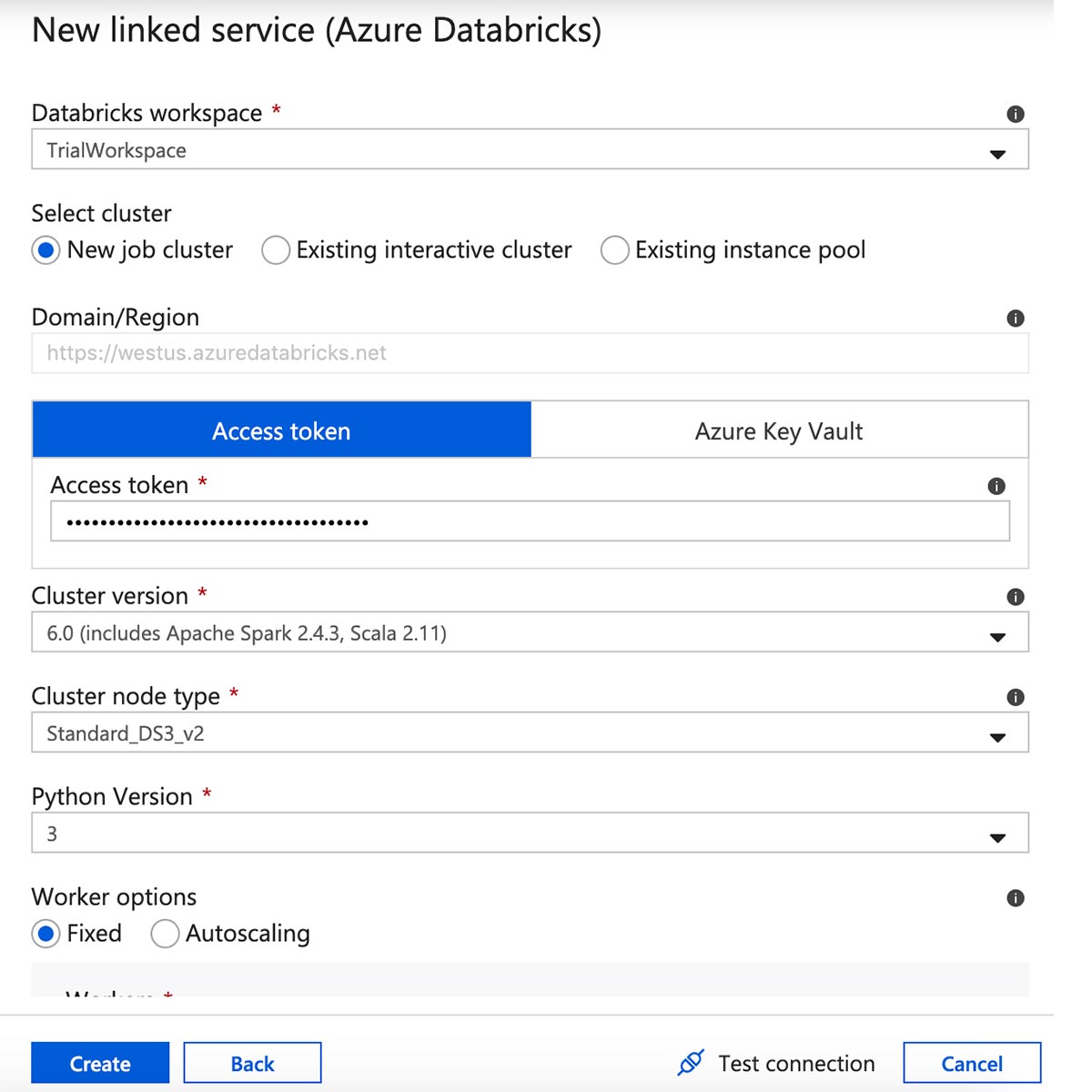 Choose cluster version, node type, and Python version