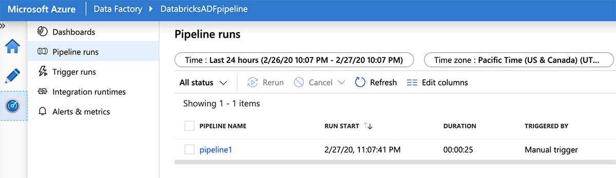 Monitor the pipeline run