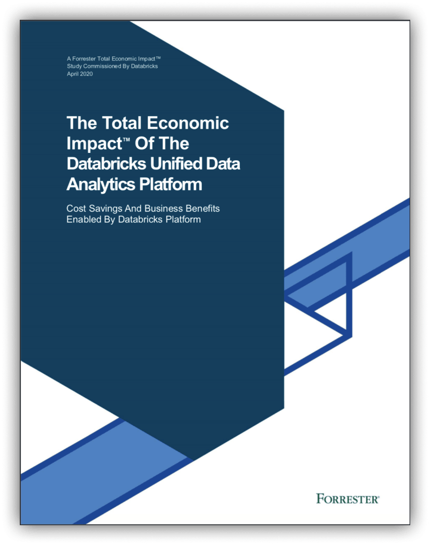 New commissioned study by Forrester Consulting on behalf of Databricks finds that Databricks customers experience revenue acceleration, improved data team productivity and infrastructure savings on their data analytics and AI projects