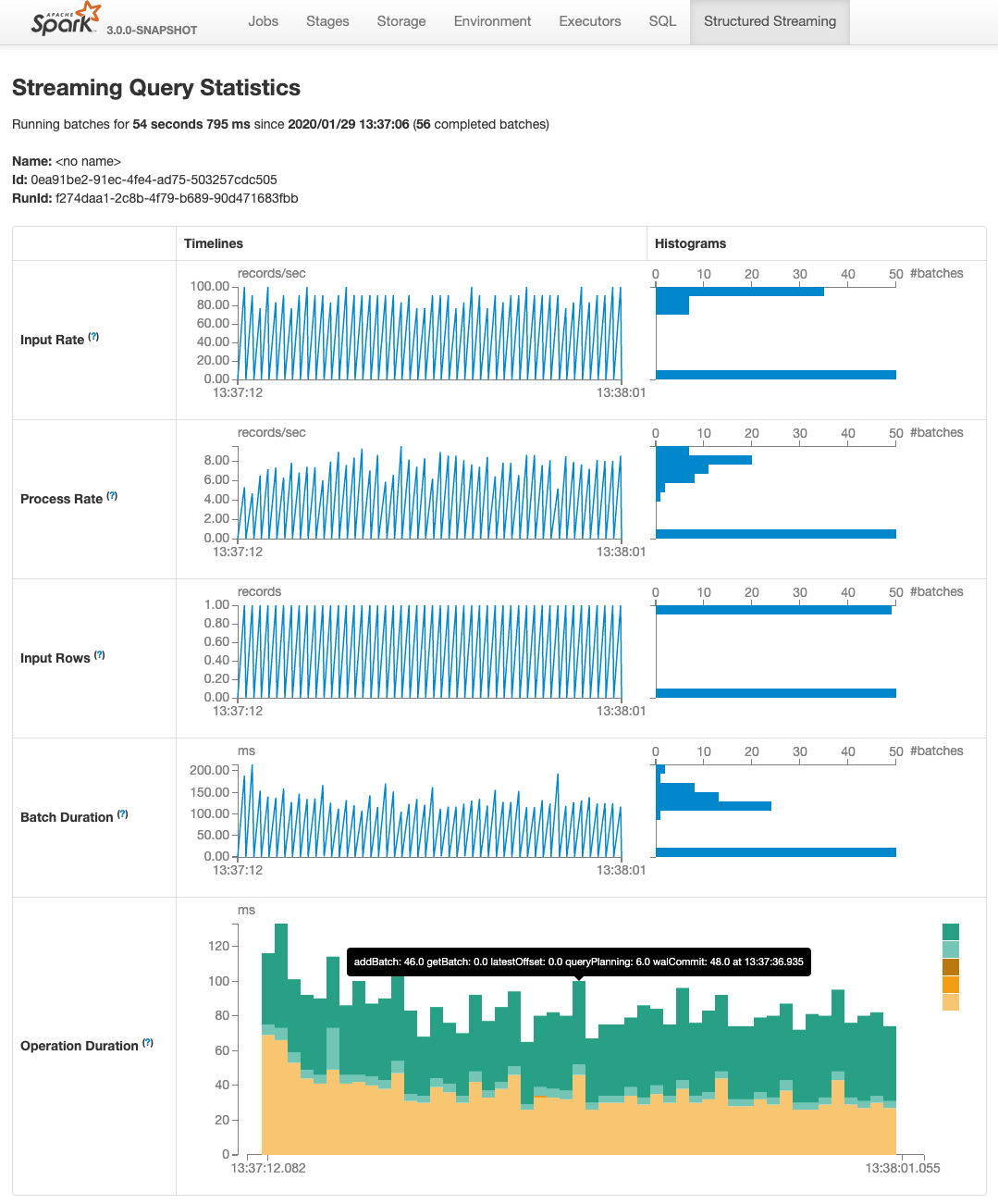 New Spark UI for inspection of streaming jobs available via Databricks Runtime 7.0