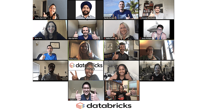 Members of Databricks Queries Network Employee Resource Group celebrate Pride Month.