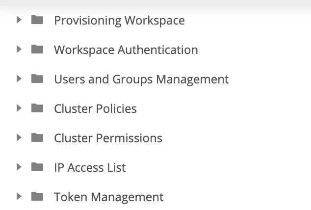 Using the automation accelerator to automate the end-to-end set up of Azure Databricks in Postman.