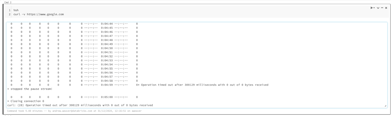 Data exfiltration test to ensure denied traffic is dropped as expected.