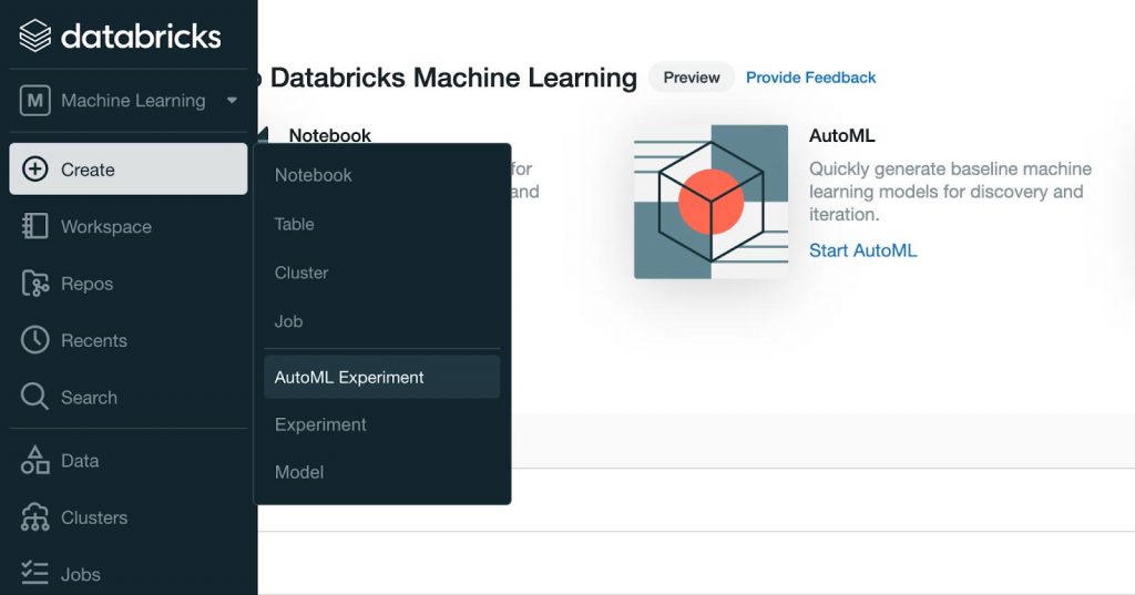 Databricks AutoML is now in Public Preview and is part of the Databricks Machine Learning experience.