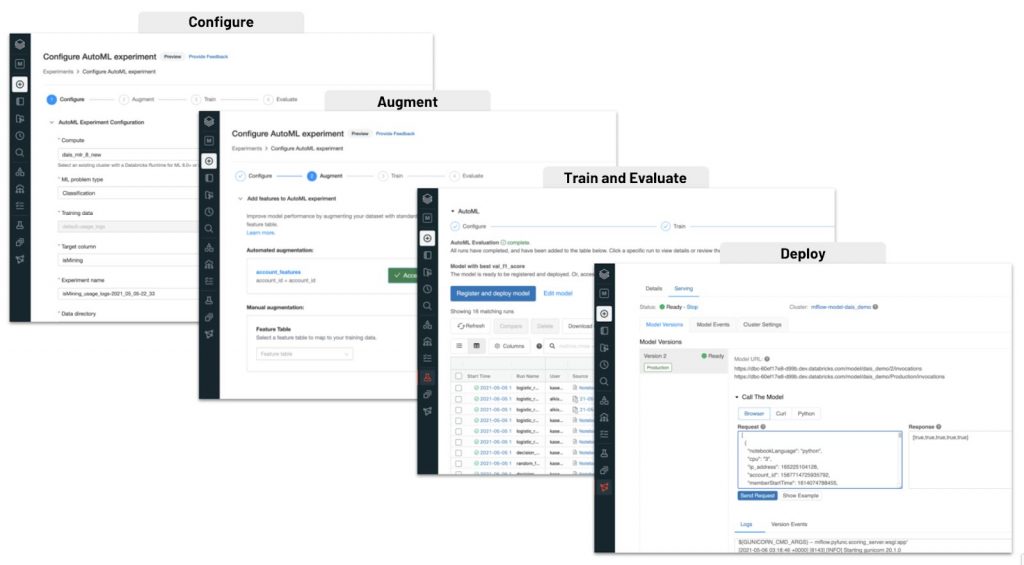 Databricks' AutoML product takes a glass box approach that provides a UI-based workflow for citizen data scientists to deploy recommended models. 