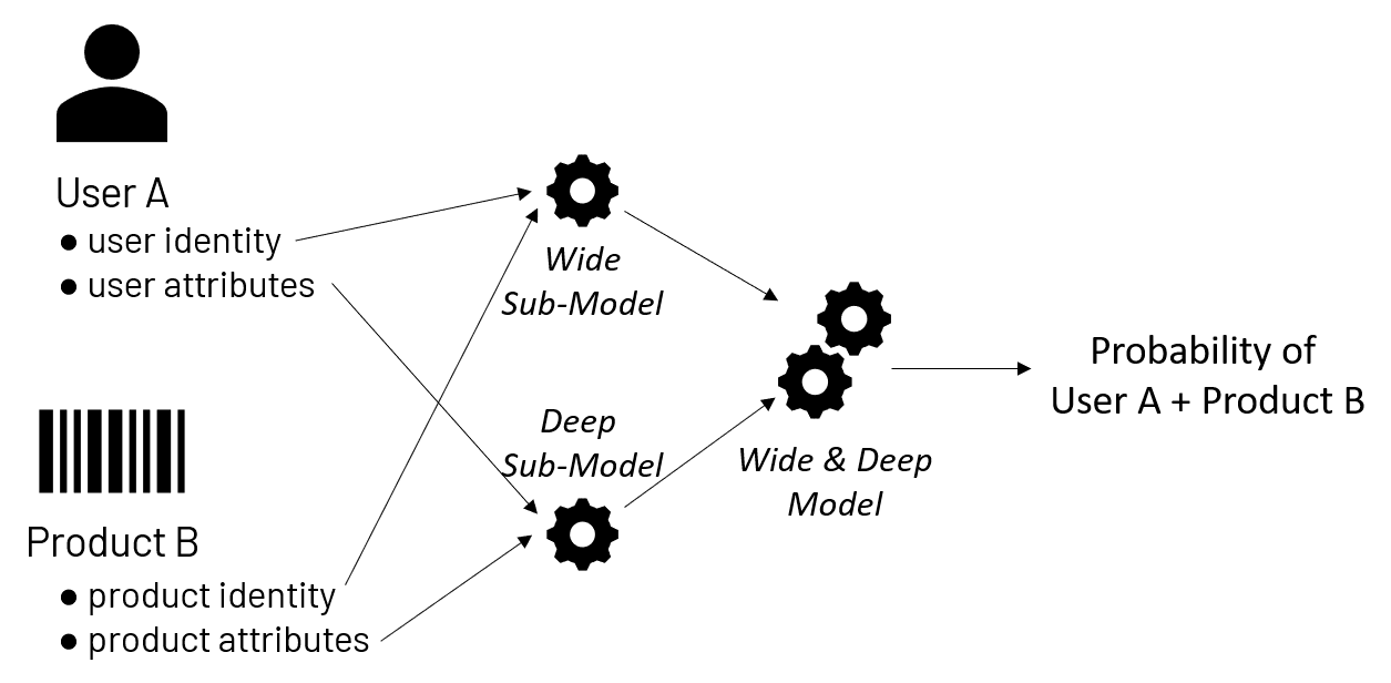 Conceptual interpretation of the wide and deep model