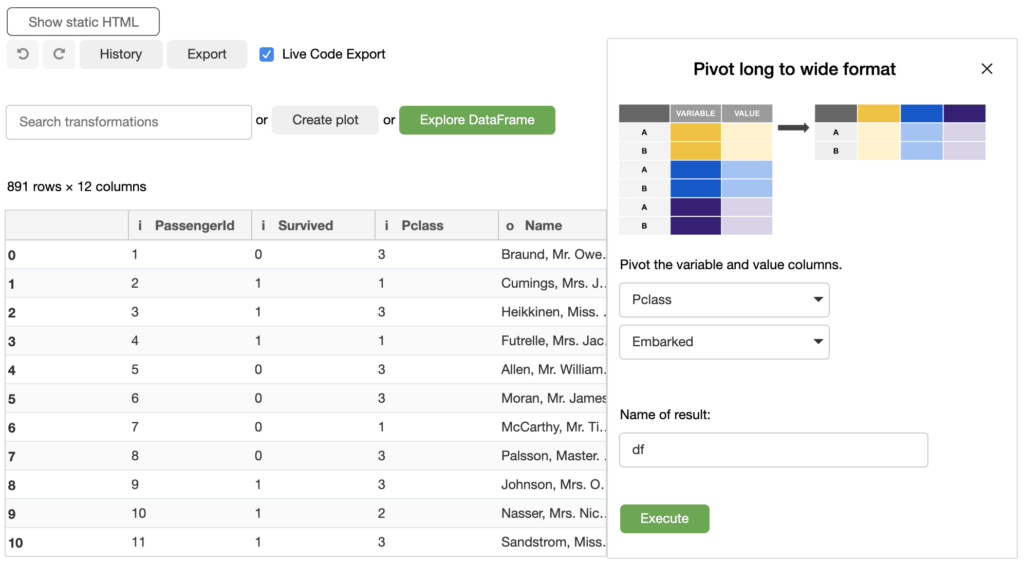 Data Transformation Directly in the UI, easily aggregate and convert highly complex data sets