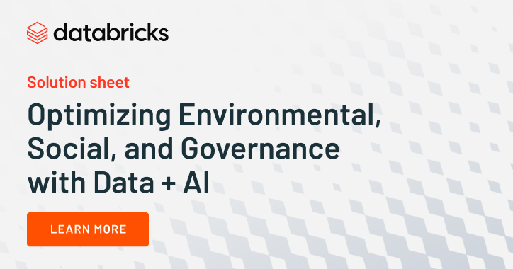 ESG Solution Sheet: Optimizing Environmental, Social, and Governance with Data + AI