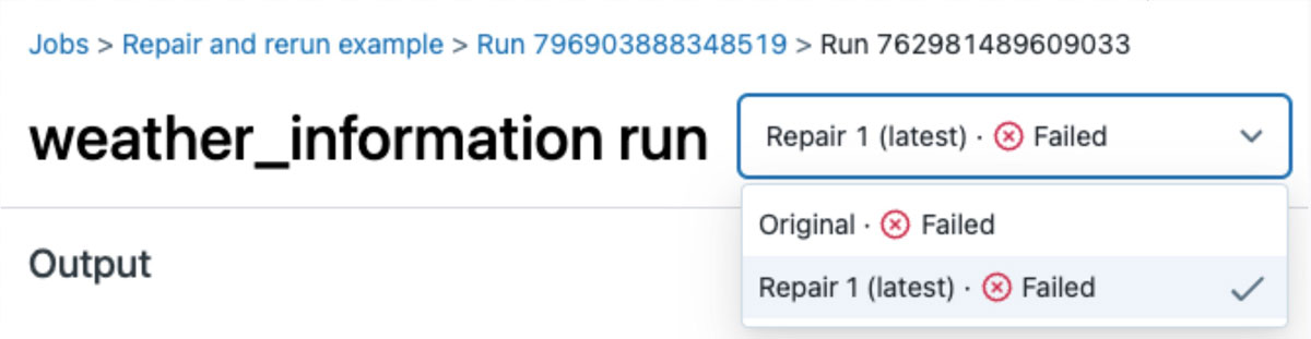 With Databricks’ “Repair and Rerun,” the intuitive UI shows you exactly which tasks are impacted so you can fix the issue without rerunning your entire flow. 